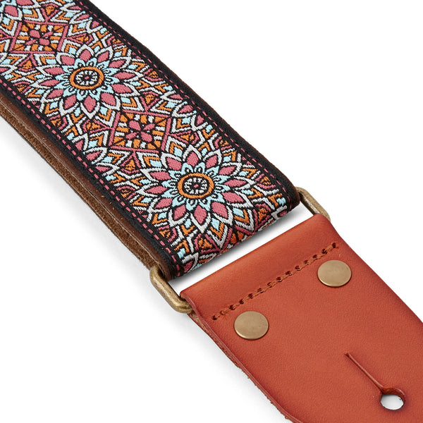 Isuzi GT50 Traditional Chinese Flower, Multi Colour, Woven Guitar Strap