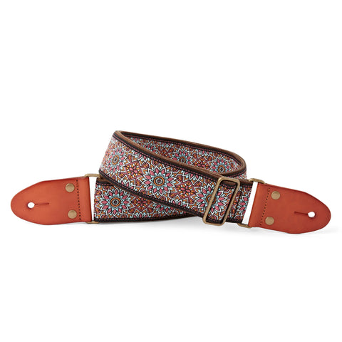 Isuzi GT50 Traditional Chinese Flower, Multi Colour, Woven Guitar Strap