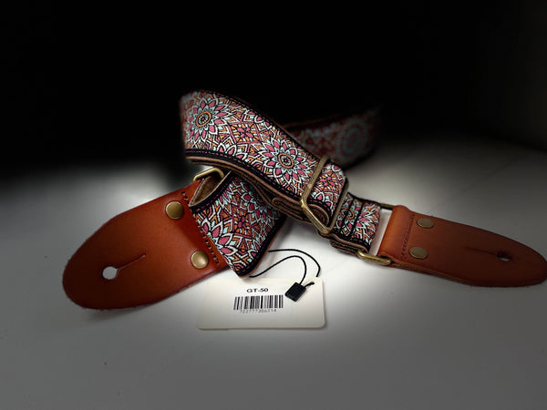 Isuzi GT50 Traditional Chinese Flower, Multi Colour, Woven Guitar Strap