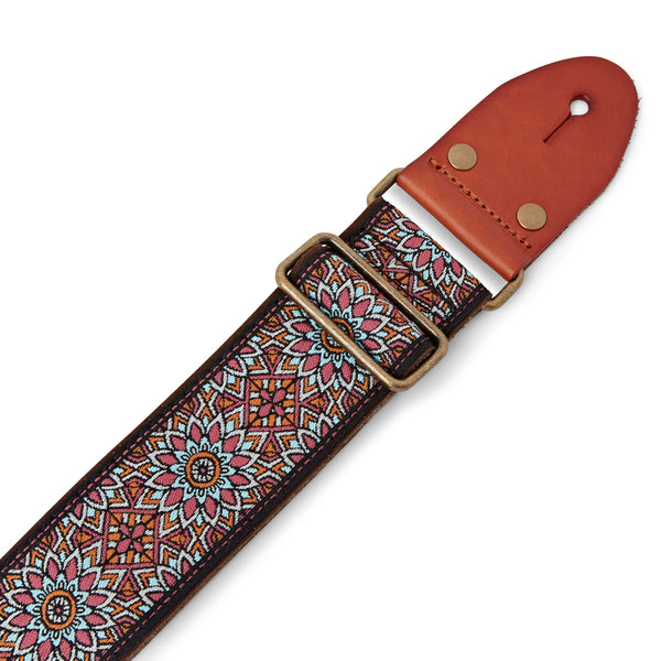 Isuzi GT50 Traditional Chinese Flower, Multi Colour, Woven Guitar Strap