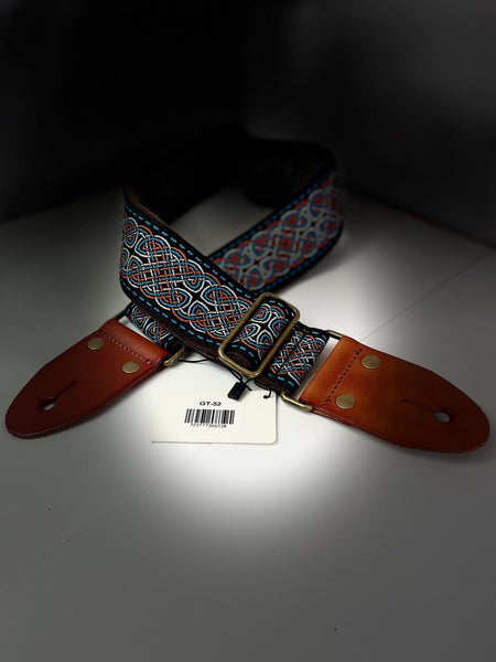 Isuzi GT52 Traditional Chinese Symbols, Multi Coloured, Woven Guitar Strap