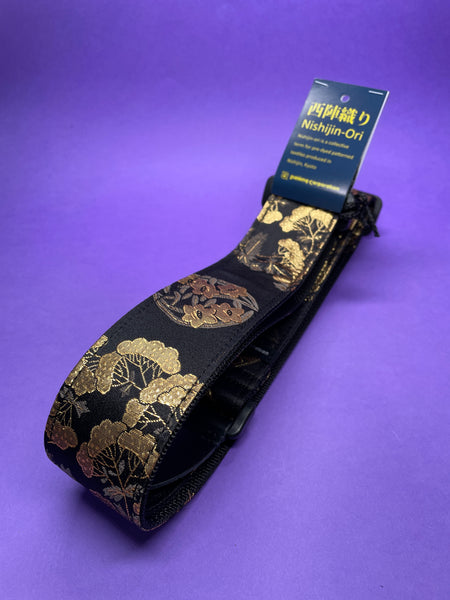 Daiking Nishijin-ori Guitar Strap DGS-NKH60 "Kin Hanamaru" Made in Japan