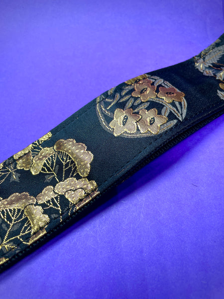 Daiking Nishijin-ori Guitar Strap DGS-NKH60 "Kin Hanamaru" Made in Japan