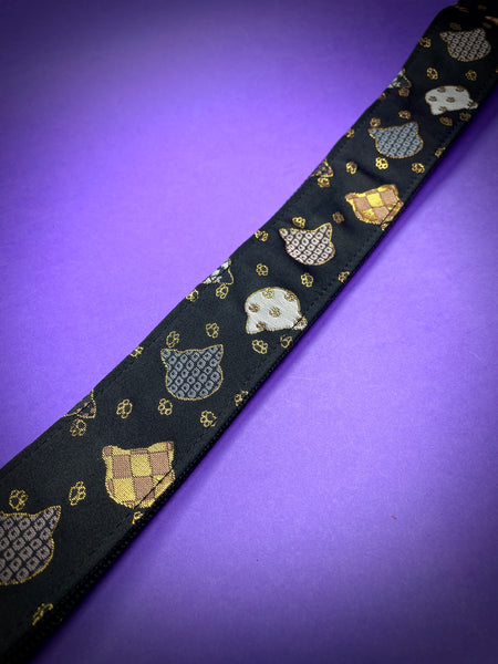 Daiking Nishijin-ori Guitar Strap  "Kinran Neko Traditional Pattern" Made in Japan