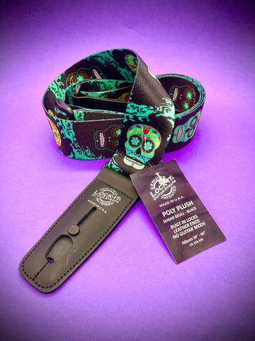 Lock-It Sugar Skull Black Strap, Poly Plush Series