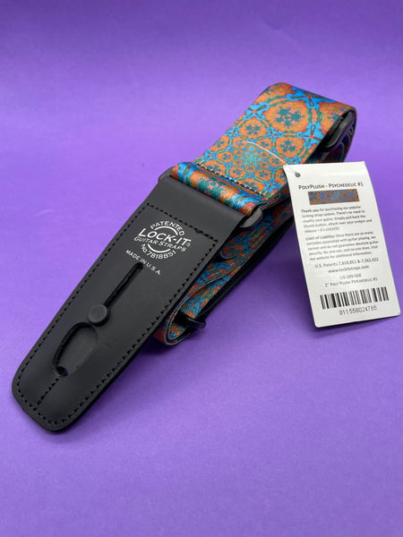 Lock-It  Psychedelic Orange Blue Strap, Poly Plush Series