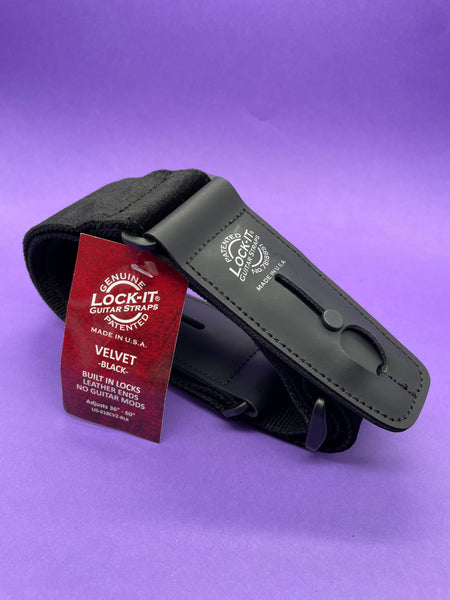 Lock-It Black Velvet Strap, Crushed Velvet Series