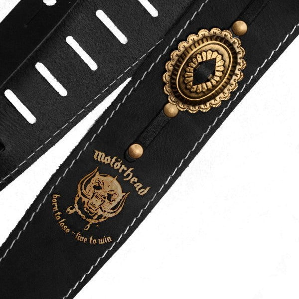 Motörhead Concho Black / Old Brass Guitar Strap #1566
