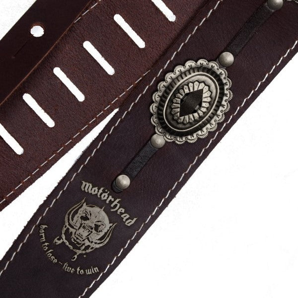 Motörhead Concho Brown / Old Silver Guitar Strap #1567